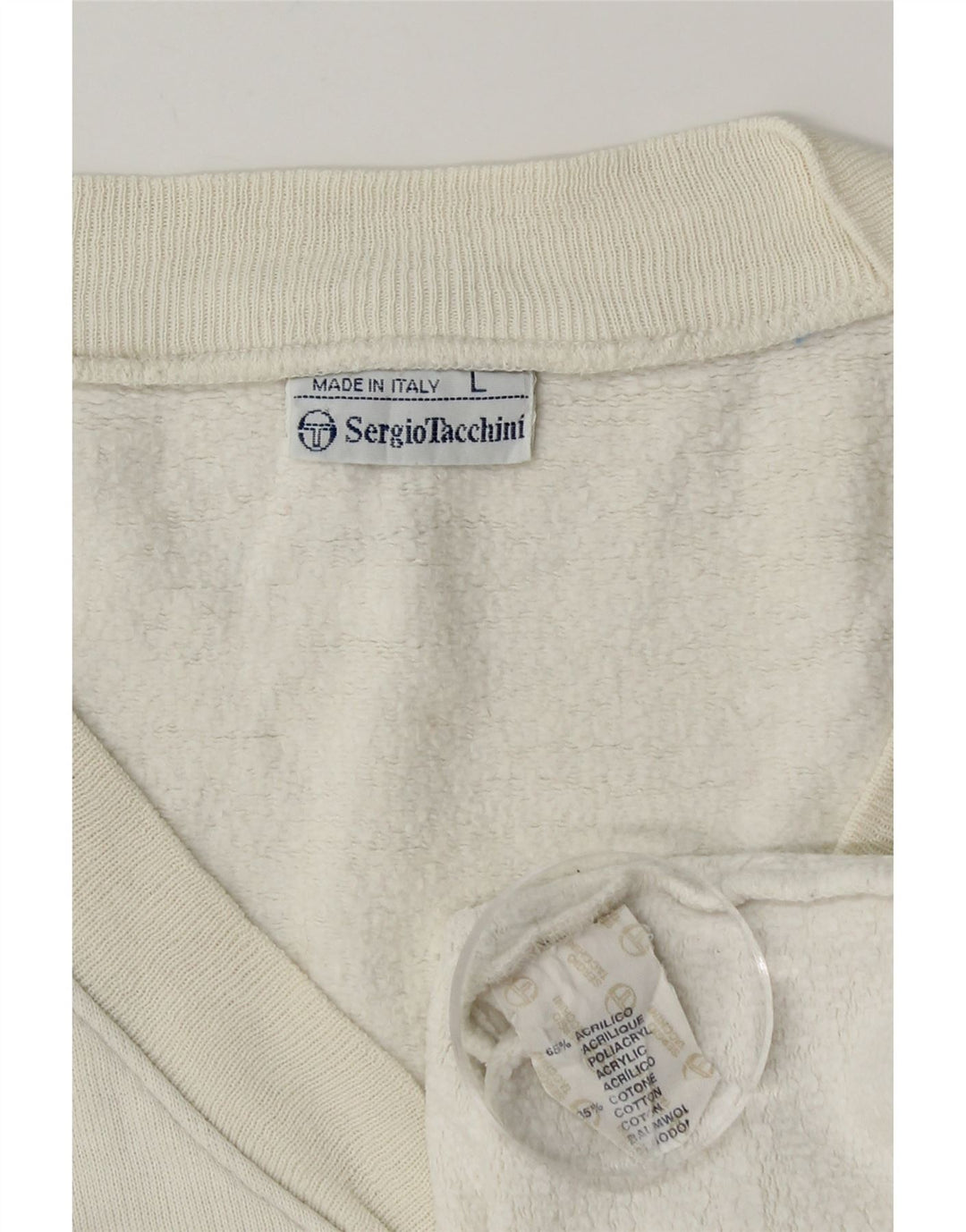 Мужской свитшот без рукавов Sergio Tacchini, большой белый с цветными блоками