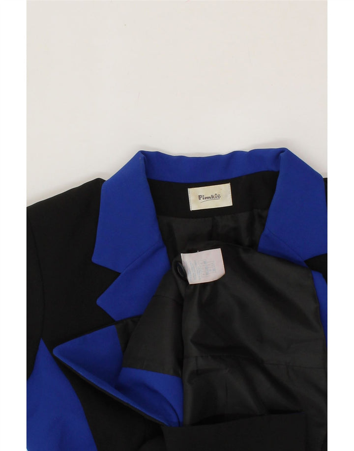 PIMKIE Womens 3 Button Blazer Jacket IT 44 Medium Black Colourblock Vintage Pimkie and Second-Hand Pimkie from Messina Hembry 
