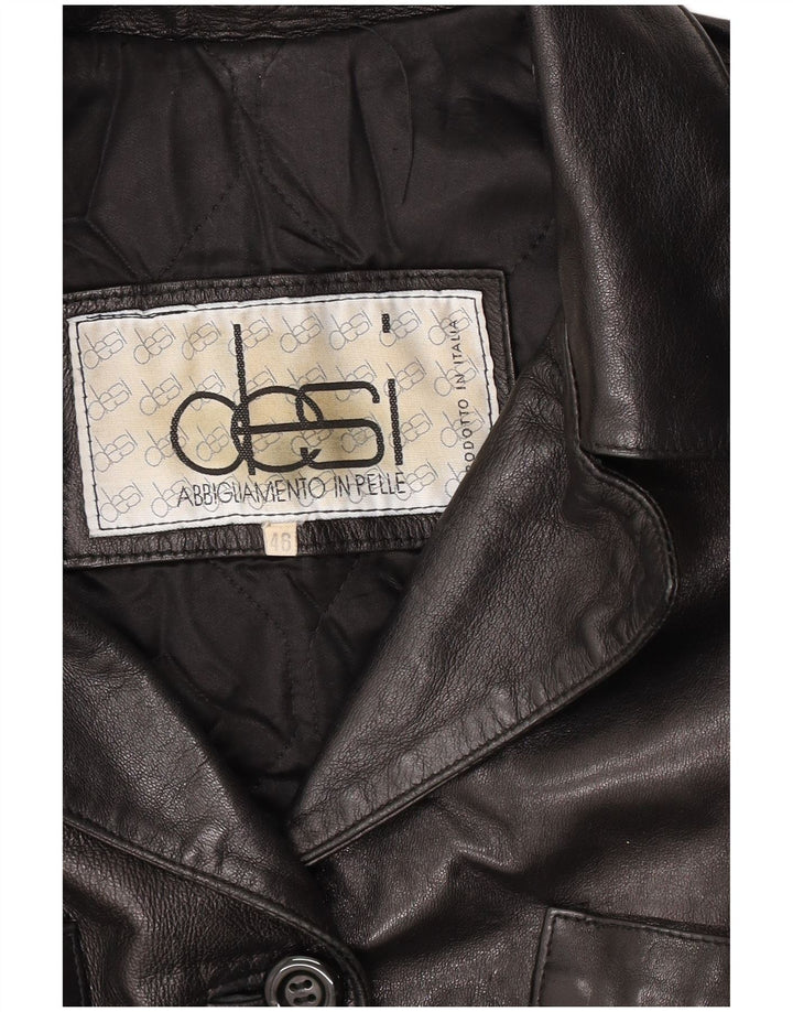 Женская кожаная куртка Desi IT 46, большая черная кожа