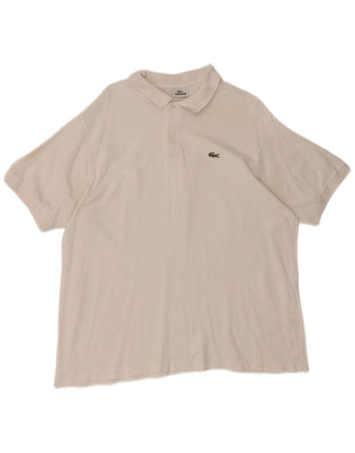 Мужская рубашка-поло Lacoste, размер 7, 2XL, белый хлопок