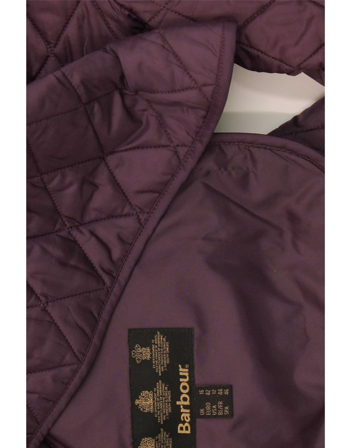Женская стеганая куртка Barbour UK 16, большой фиолетовый полиамид