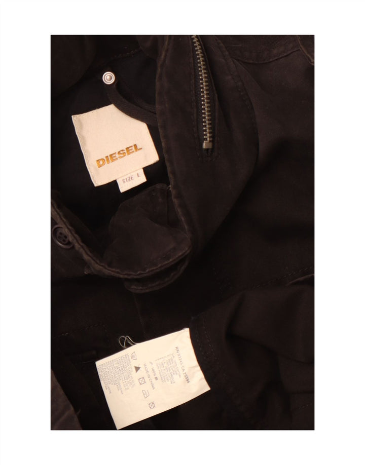 Мужская куртка Diesel в стиле милитари UK 40, большая черная, хлопок