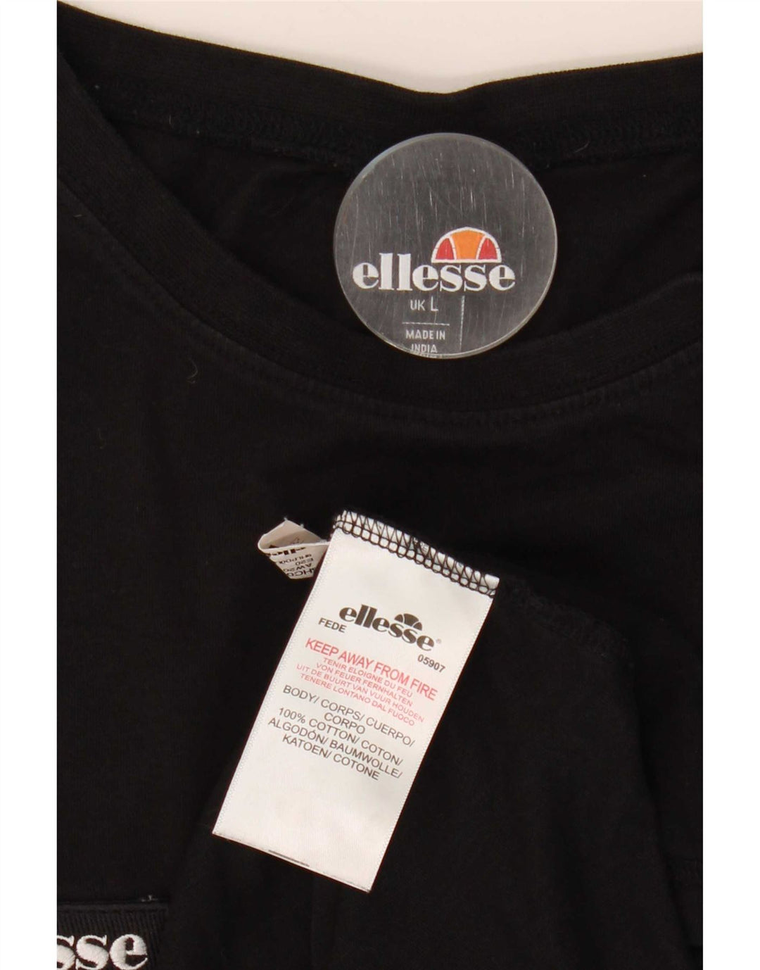 Мужская футболка с рисунком Ellesse, большая черная