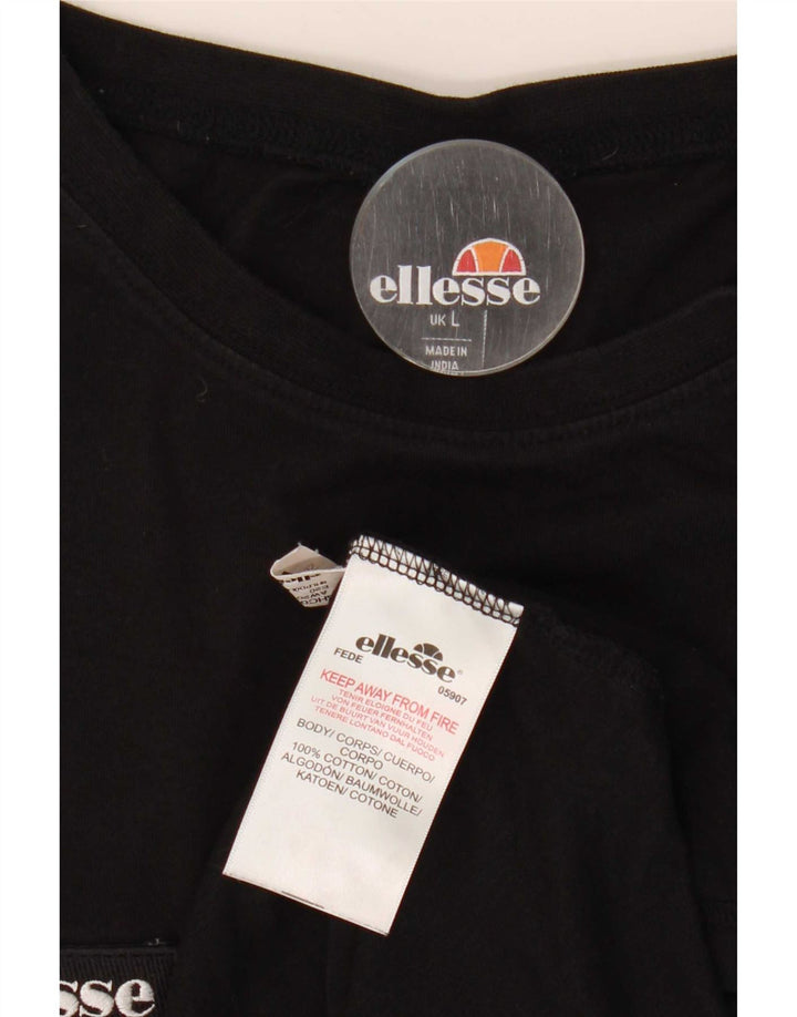 Мужская футболка с рисунком Ellesse, большая черная