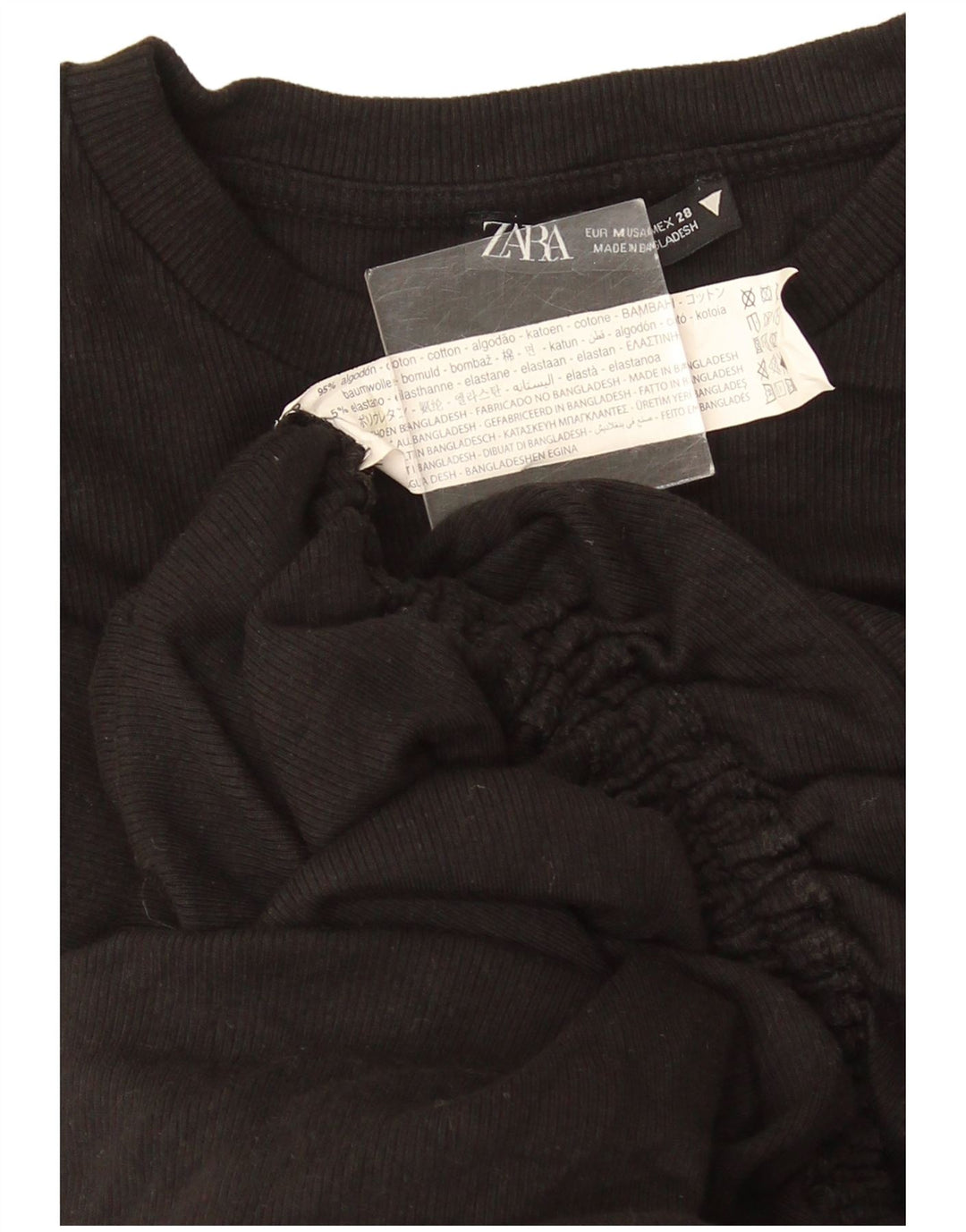 Женское облегающее платье Zara UK 12, хлопковый средний цвет, черный цвет