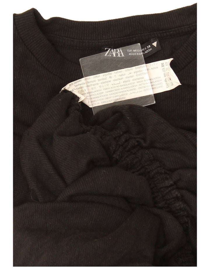 Женское облегающее платье Zara UK 12, хлопковый средний цвет, черный цвет