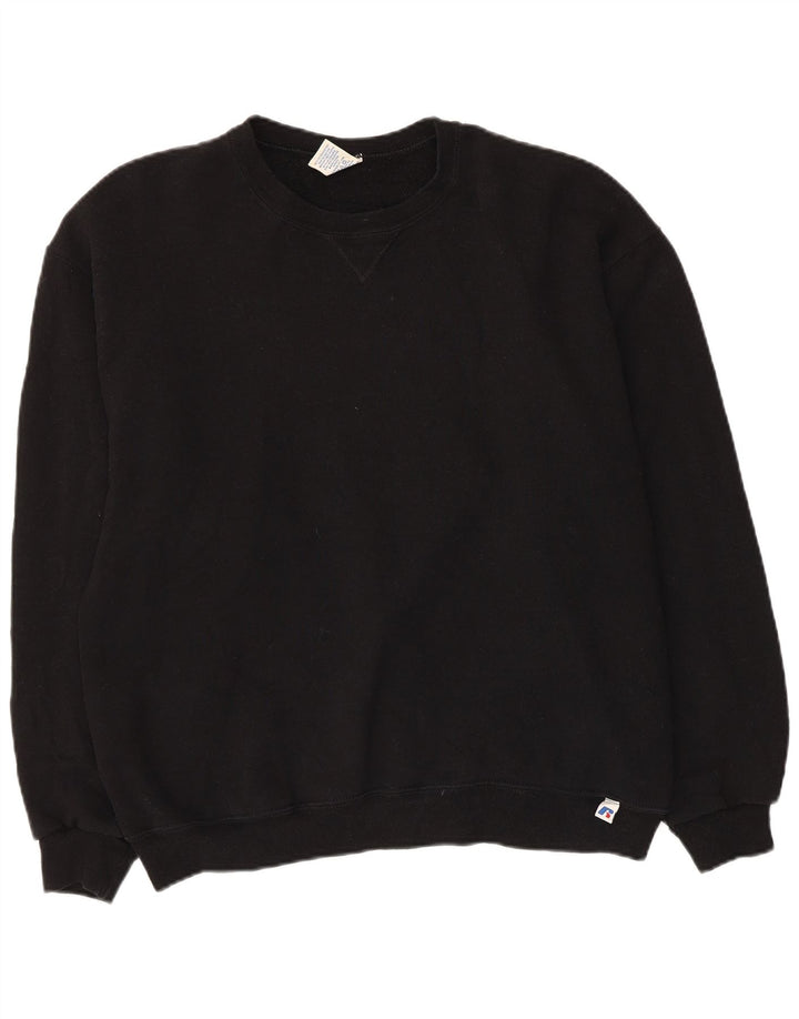 Женский свитер Russell Athletic, большой черный хлопковый свитер, Великобритания 16 шт.