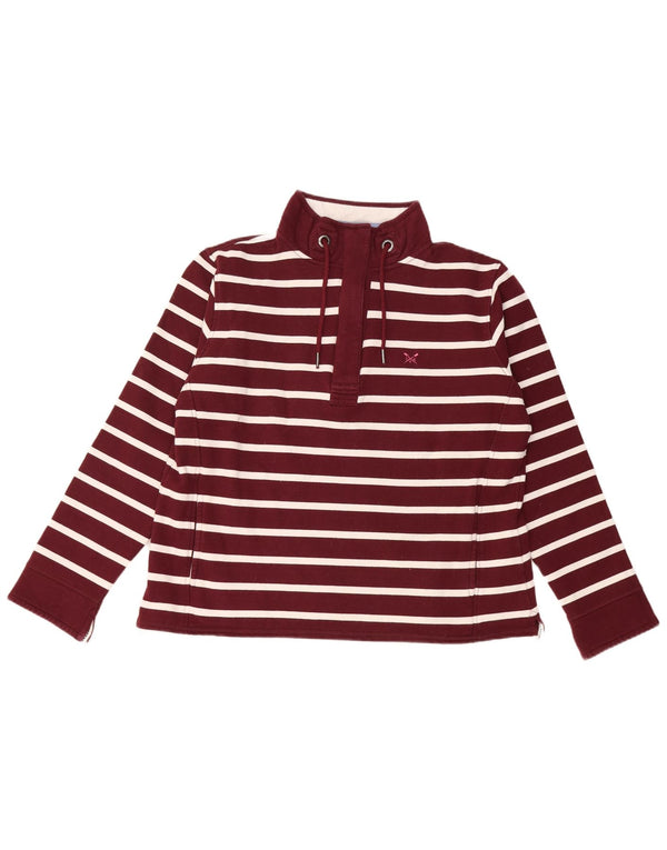 Женский свитер-свитшот Crew Clothing UK 16, большой бордовый в полоску