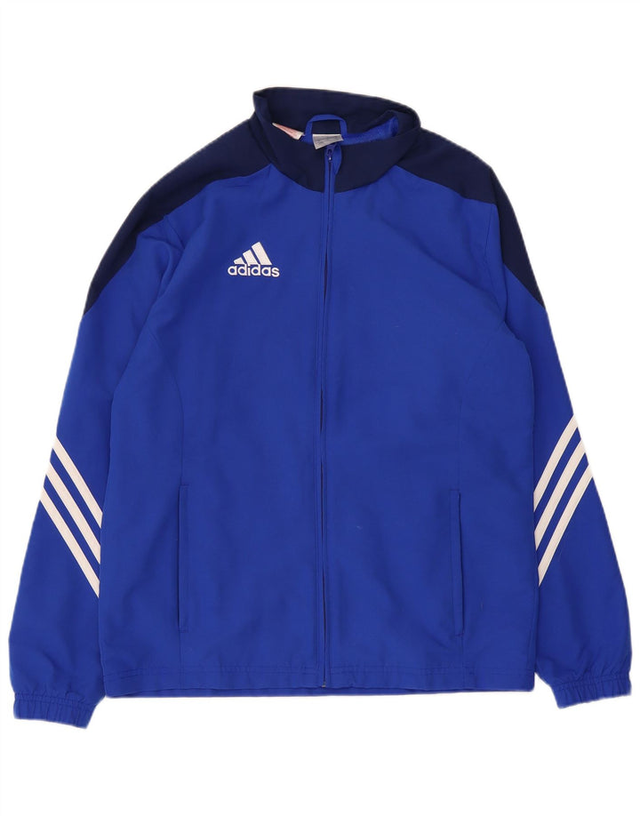 Спортивный костюм Adidas для мальчиков, верхняя куртка 15–16 лет, синий полиэстер с цветными блоками XL