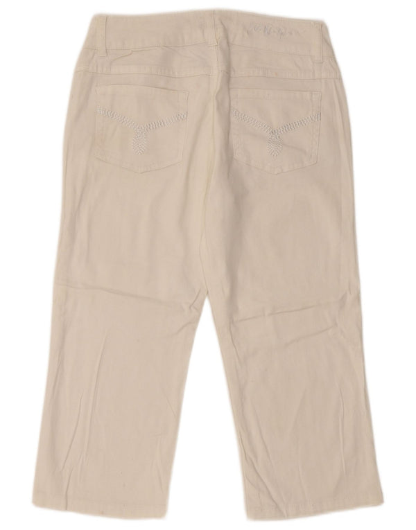 CALVIN KLEIN Брюки-капри для девочек 15-16 лет W28 L19 Белые с рисунком «елочка»