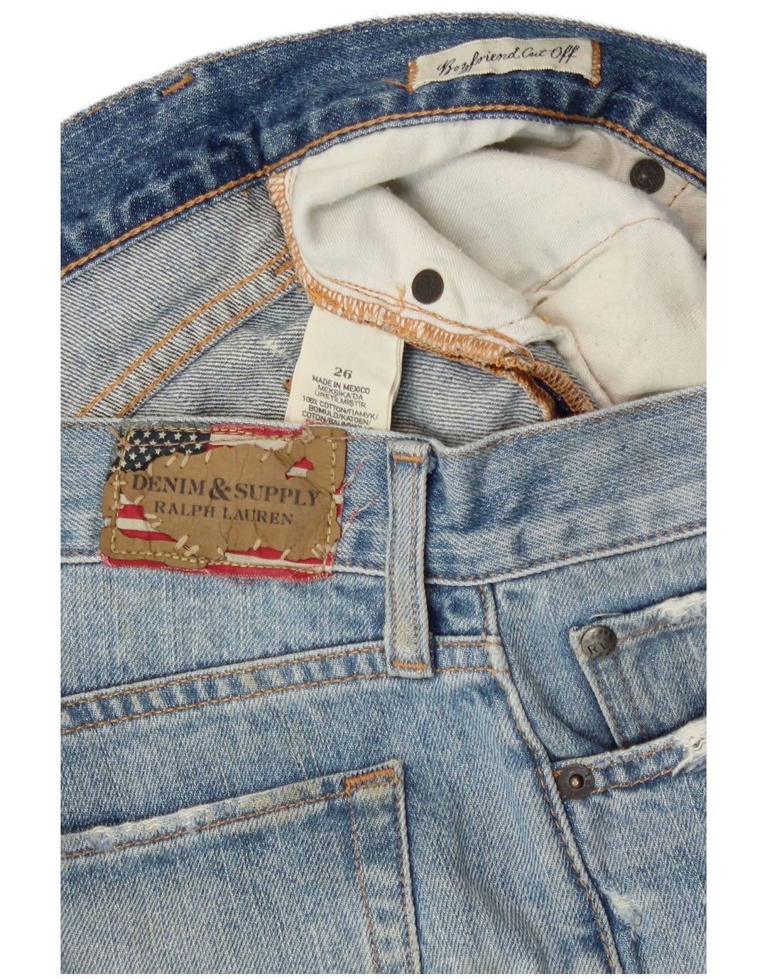 Женские джинсовые шорты-бойфренды Ralph Lauren W26, маленькие синие