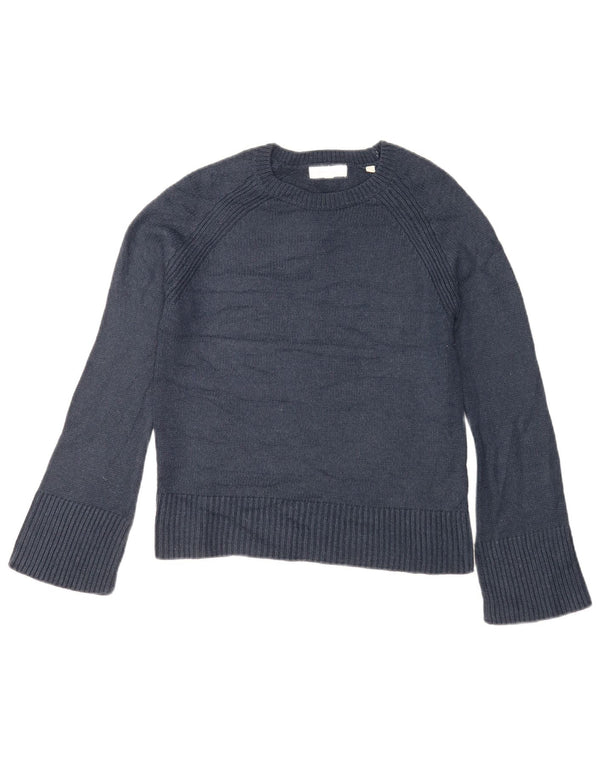 Fat Face Womens Crew Neck Jumper Sweater UK 8 Small Navy Blue Acrylic