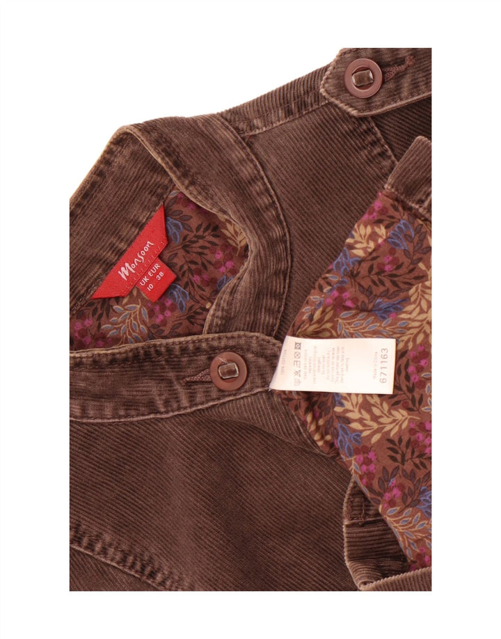 Женская вельветовая куртка Monsoon UK 10, маленький размер, коричневый хлопок