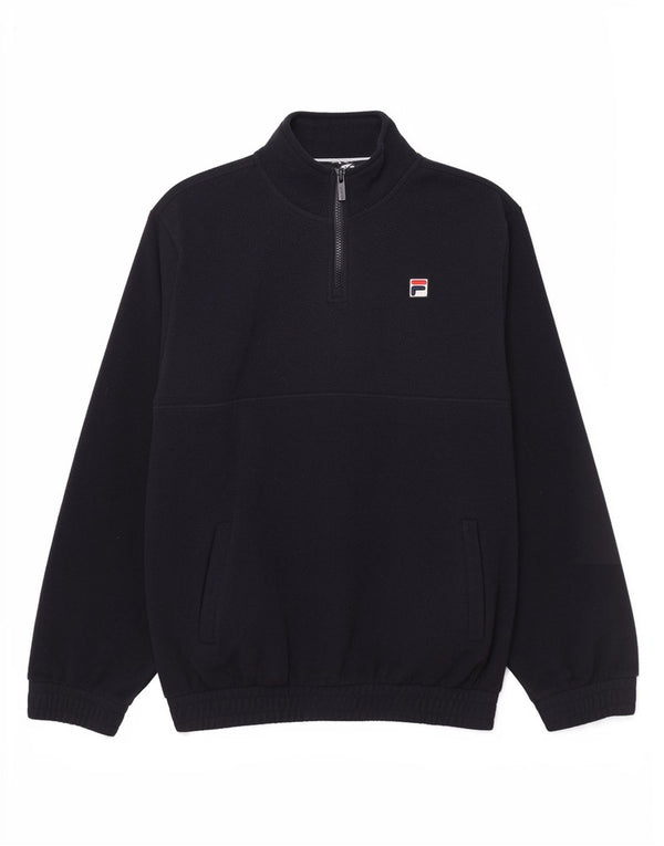 Fila Мужской флисовый джемпер с воротником на молнии, средний, темно-синий