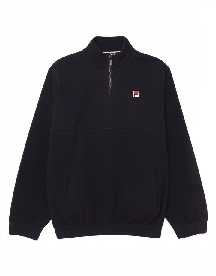 Fila Мужской флисовый джемпер с воротником на молнии, средний, темно-синий