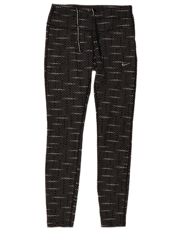 Женские леггинсы Nike Dri Fit UK 10, маленькие черные пятнистые