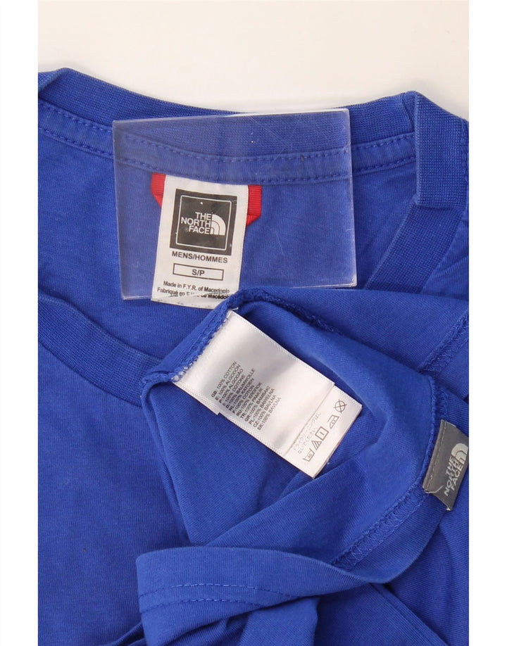 THE NORTH FACE Мужской топ с рисунком, длинный рукав, маленький синий, хлопок