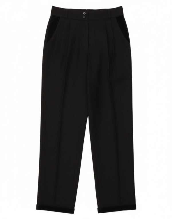 Винтажные женские зауженные брюки чинос с высокой талией IT 42 Medium W27 L29 Черные