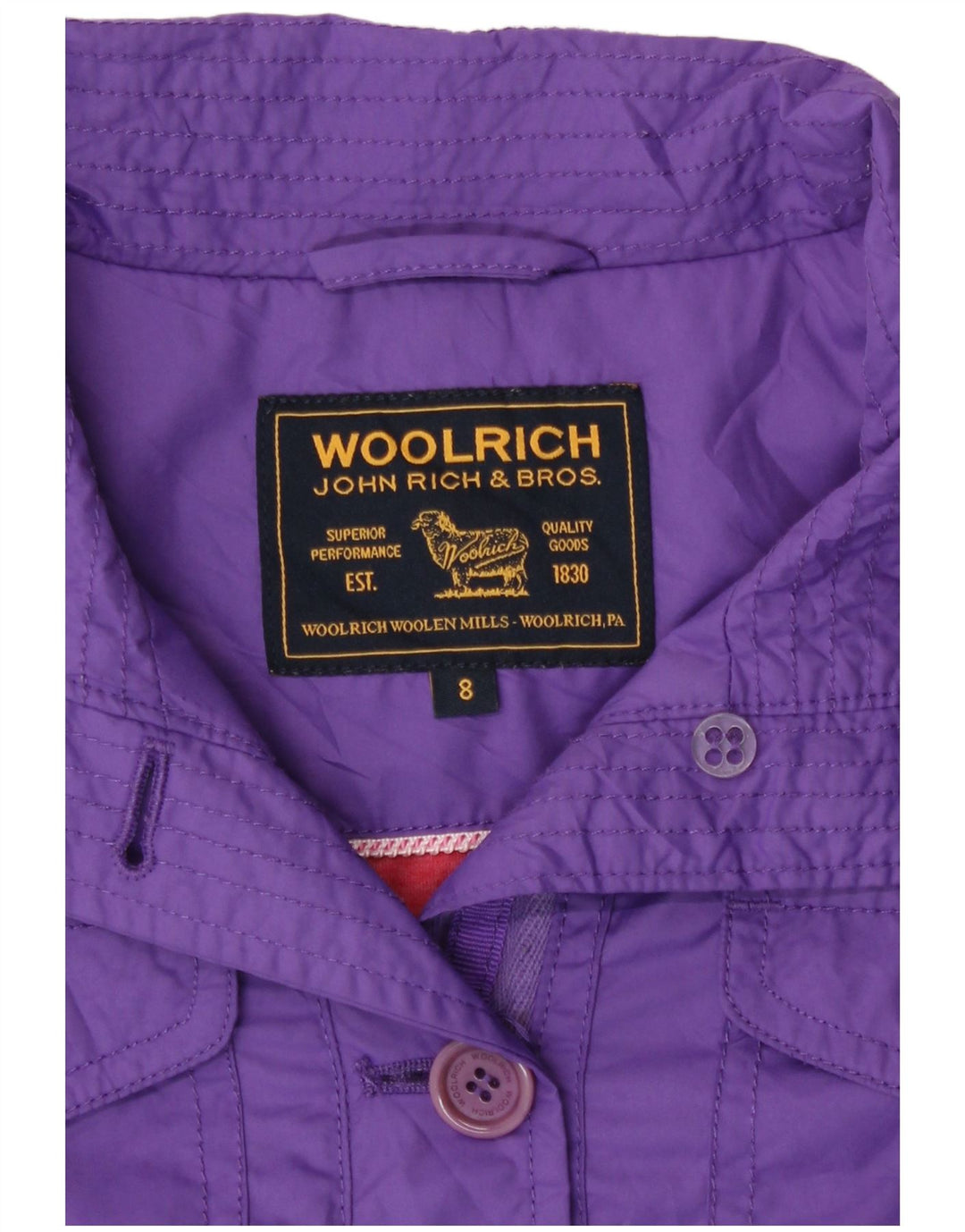 Куртка-парка Woolrich для девочек 7-8 лет, фиолетовая