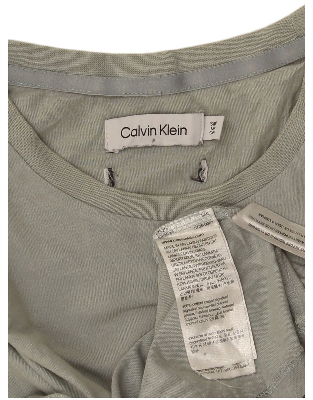 Мужская футболка CALVIN KLEIN, маленький серый хлопок