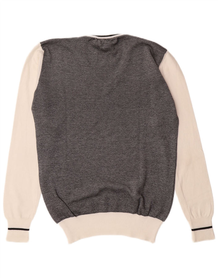 Мужской джемпер с v-образным вырезом Fred Perry, большой черный, цветных блоков