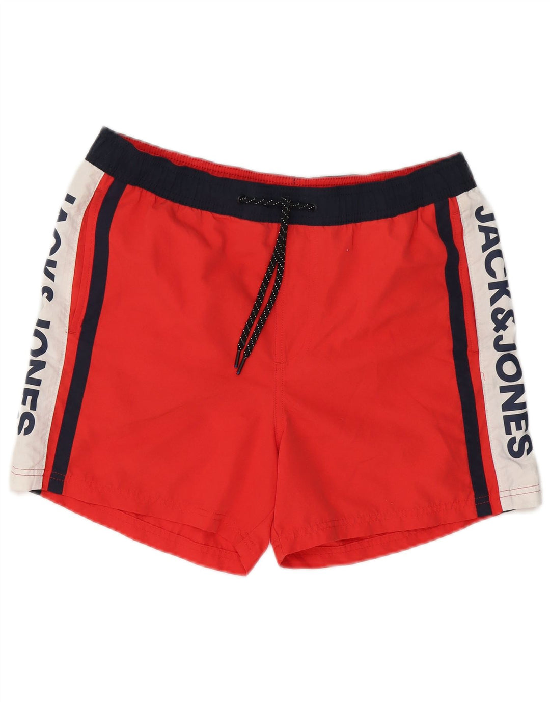 Мужские шорты для плавания Jack & Jones с графическим рисунком, средний красный, полиэстер с цветными блоками