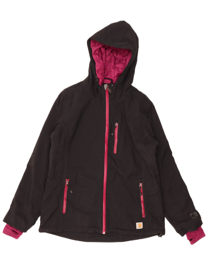 Женская ветровка с капюшоном Carhartt, США 8/10, средний черный полиэстер