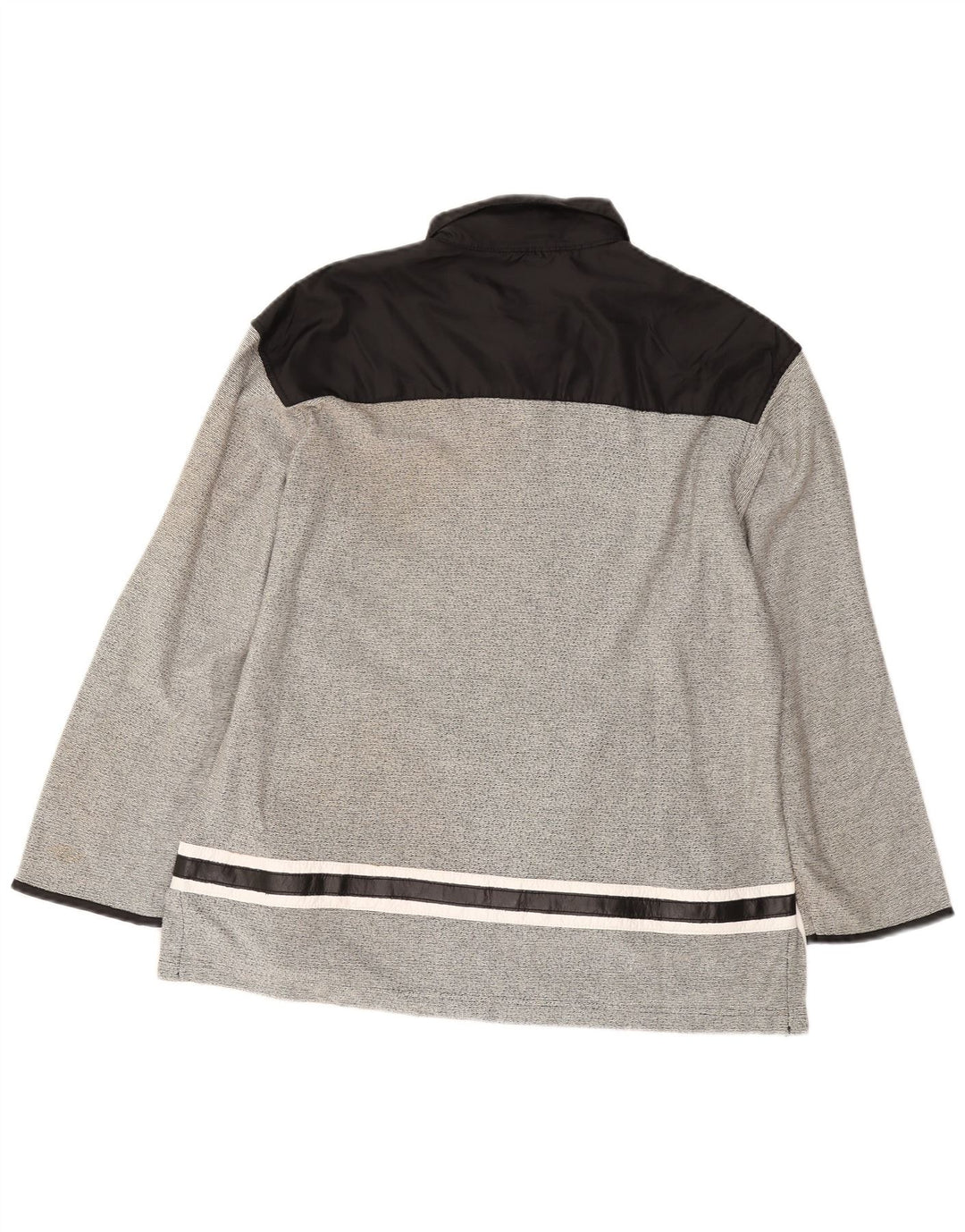 Мужская рубашка-поло с длинным рукавом ZONE, серая, с цветными блоками