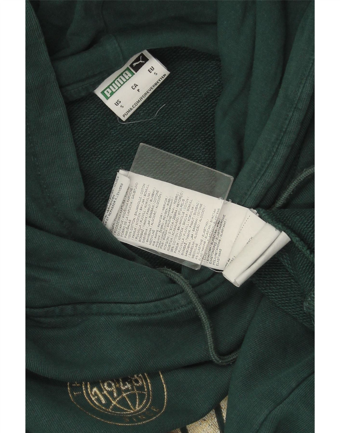 Мужской джемпер с капюшоном PUMA, маленький зеленый, хлопок
