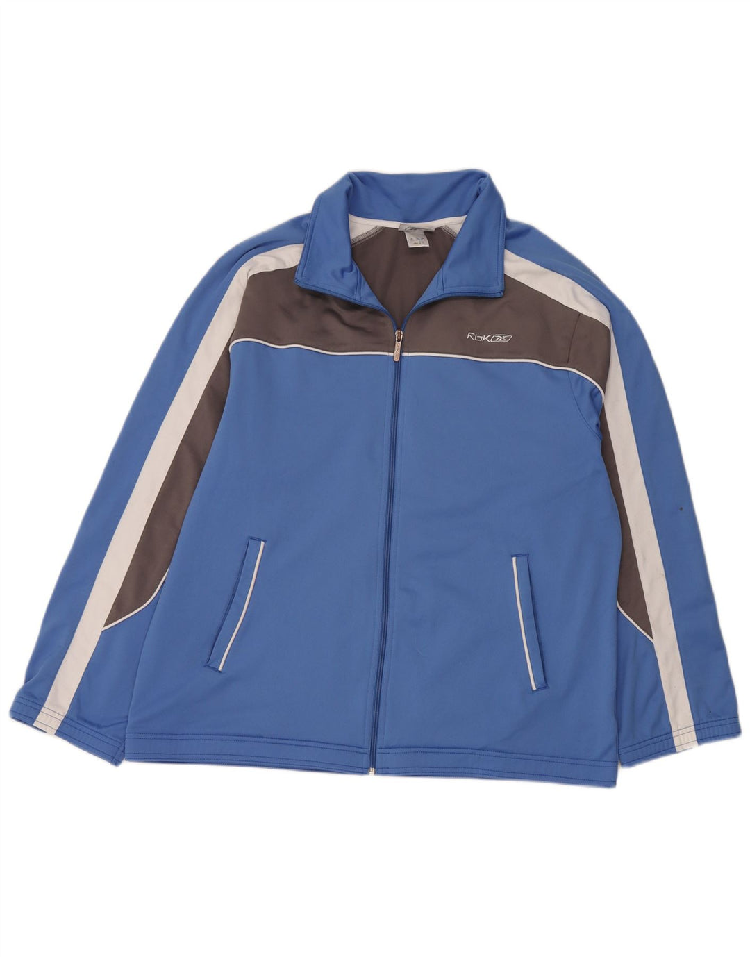 Мужская спортивная куртка Reebok Regular Fit, верхняя куртка XL, синяя, полиэстер с цветными блоками
