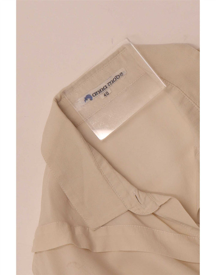 Винтажная женская блузка-рубашка IT 40, маленькая Off White