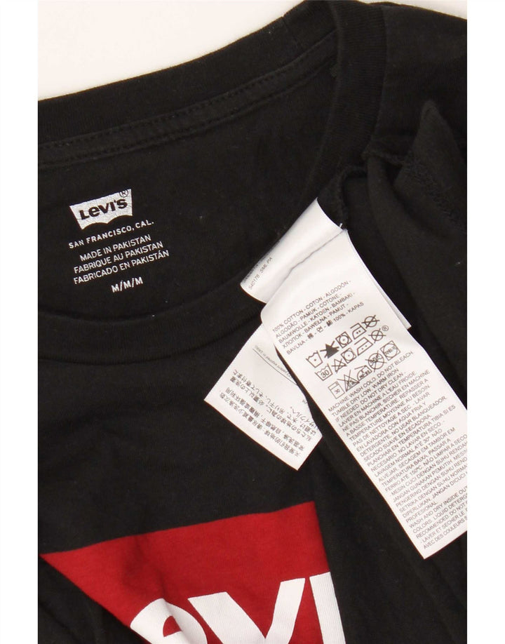 Мужской топ Levi's с рисунком, длинный рукав, средний черный, хлопок