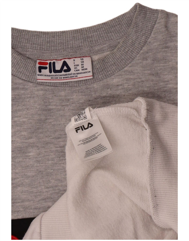 Fila Мужской свитшот с рисунком, джемпер, средний, разноцветный, хлопок с цветными блоками
