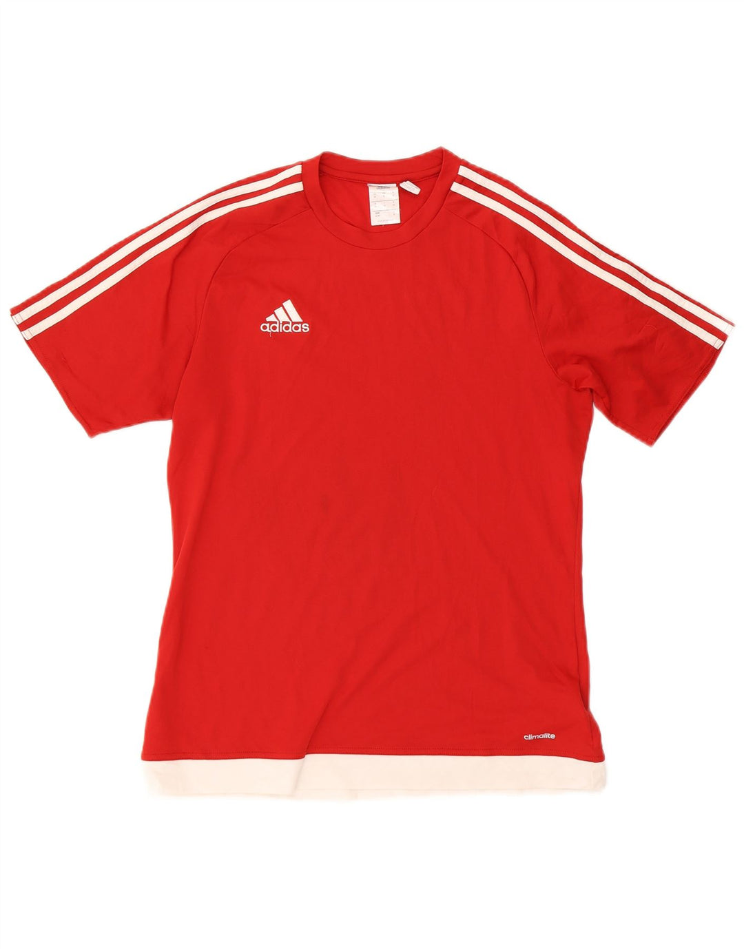 ADIDAS Mens Climalite T-Shirt Top Medium Red Colourblock Polyester