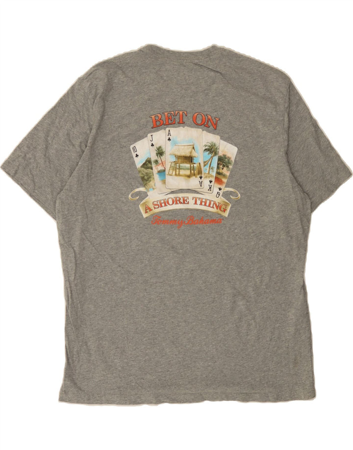 TOMMY BAHAMA Mens Graphic T-Shirt Top Large Grey Cotton Vintage Tommy Bahama and Second-Hand Tommy Bahama from Messina Hembry 