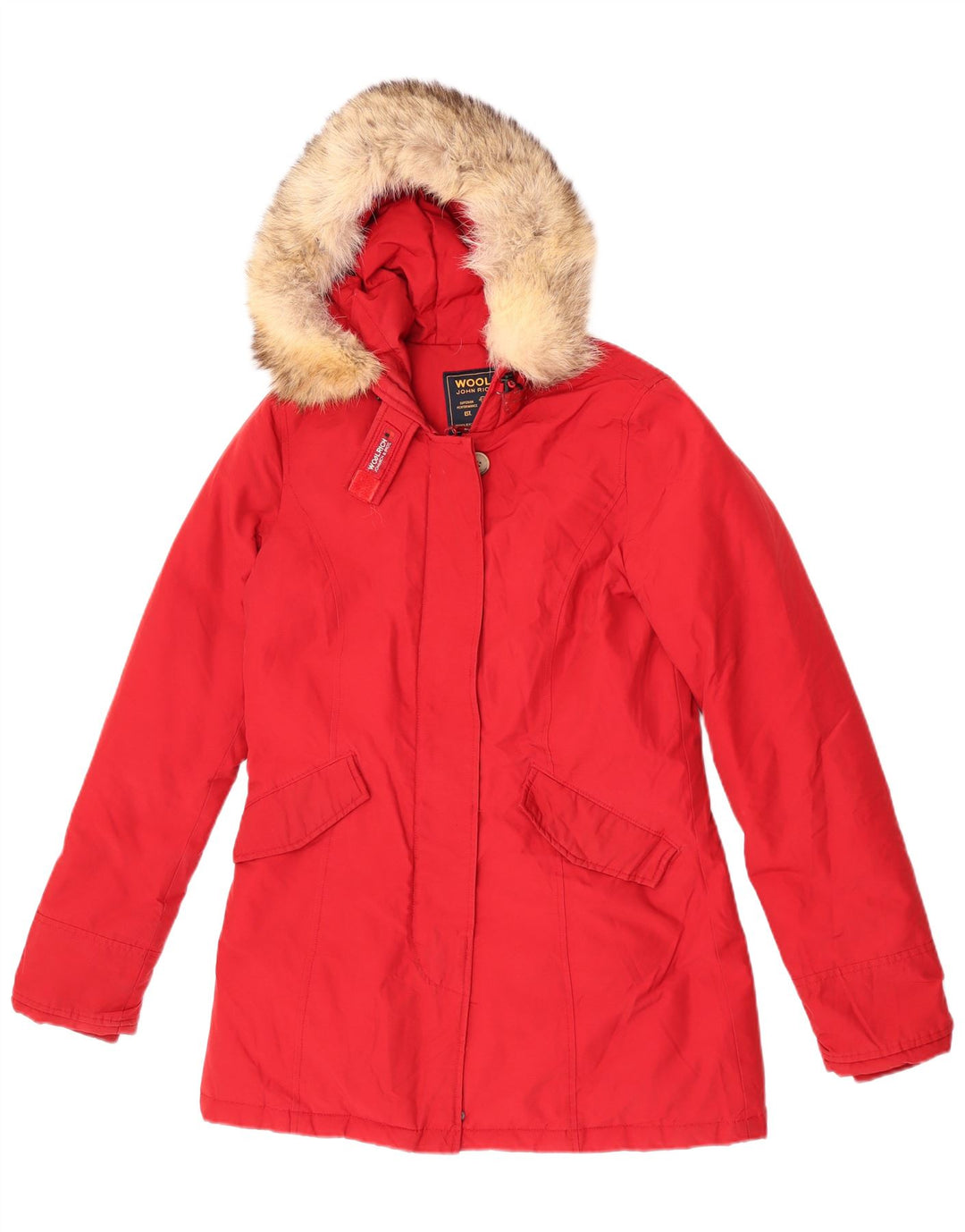Женская стеганая куртка с капюшоном Woolrich UK 10, маленькая, красный хлопок