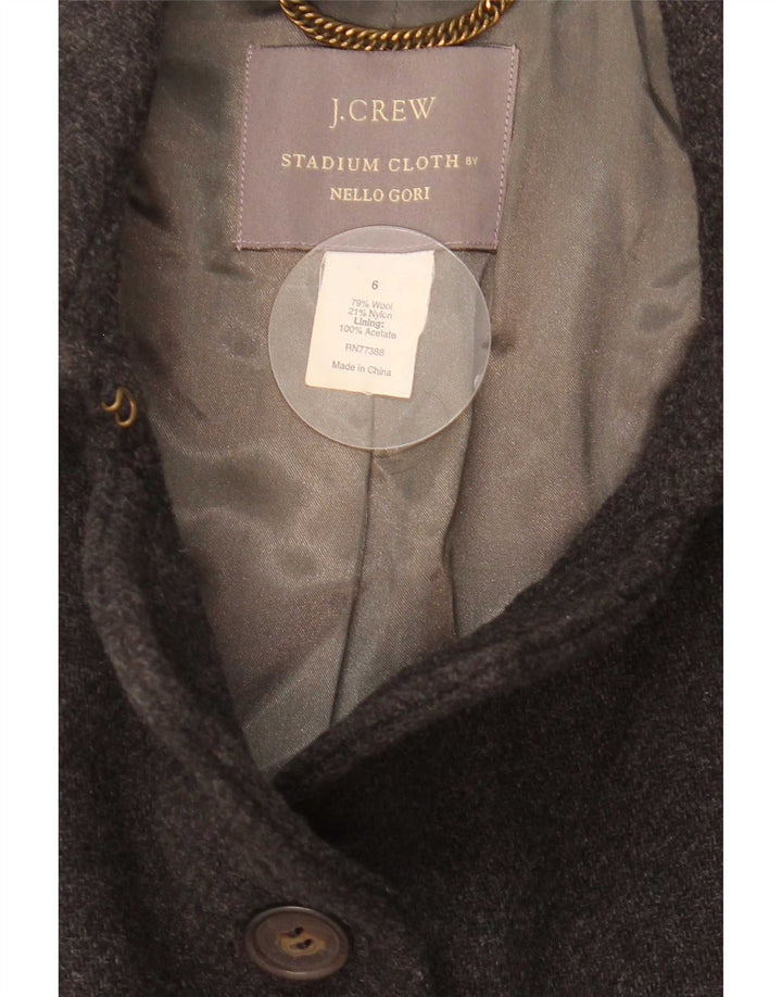 Женское полупальто J. Crew от Nello Gori, 4 пуговицы, серая шерсть среднего размера, США 6