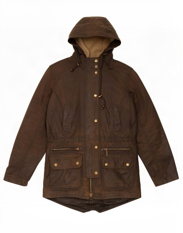 Женская куртка Barbour из вощеного хлопка с капюшоном UK 8, маленький цвет хаки