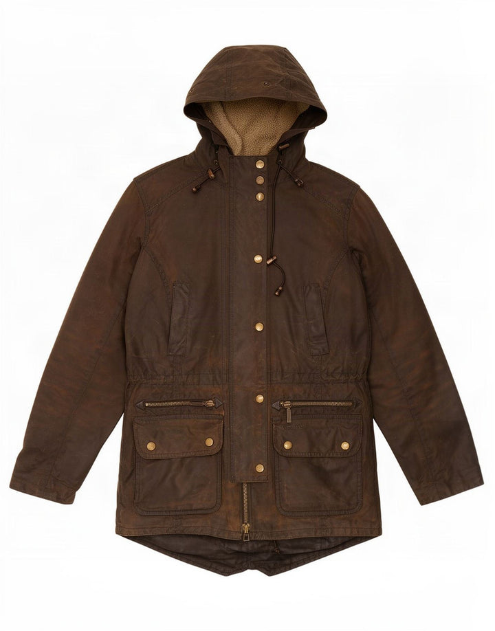 Женская куртка Barbour из вощеного хлопка с капюшоном UK 8, маленький цвет хаки