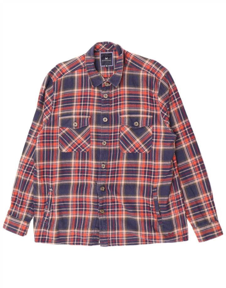 Crew Clothing Мужская фланелевая рубашка XL в разноцветную клетку из хлопка