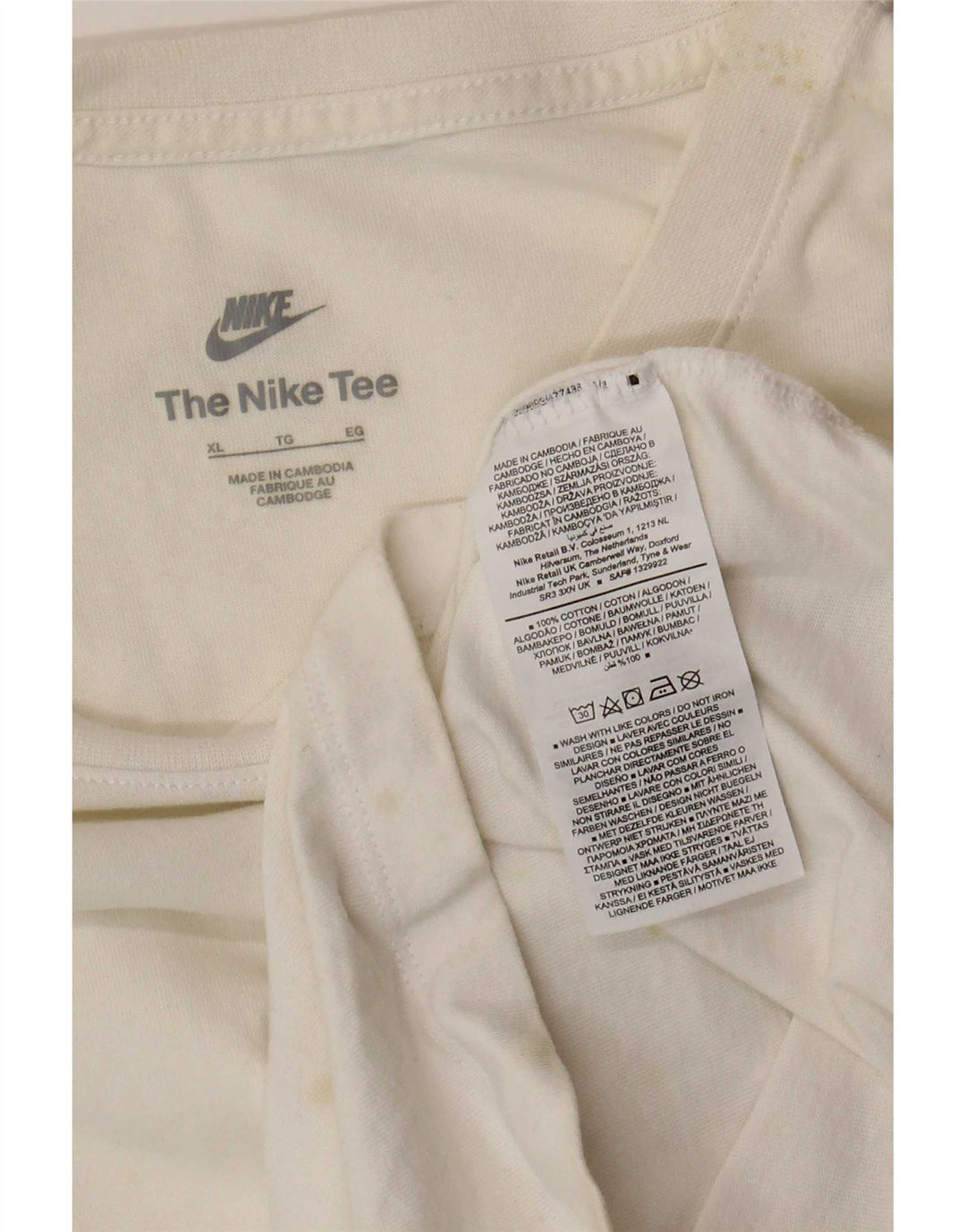 Мужская футболка Nike Top XL, белый хлопок