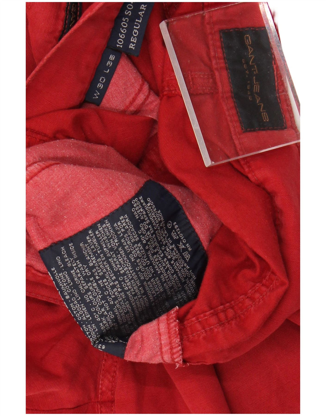 Мужские повседневные брюки стандартного кроя GANT W30 L36, красные хлопковые