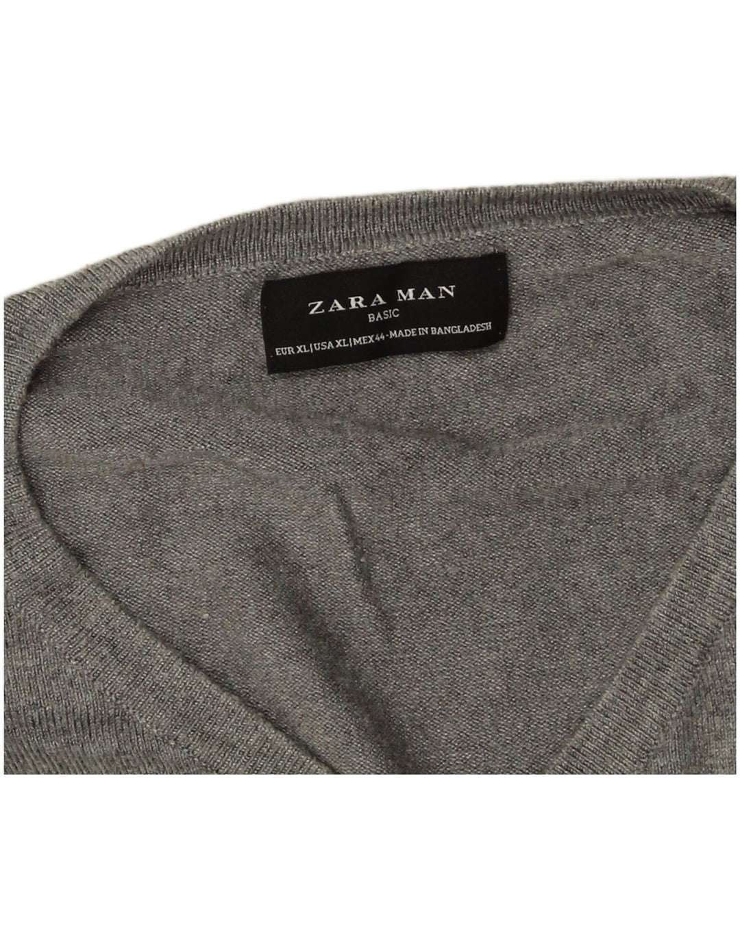 Мужской джемпер с v-образным вырезом Zara XL, серый