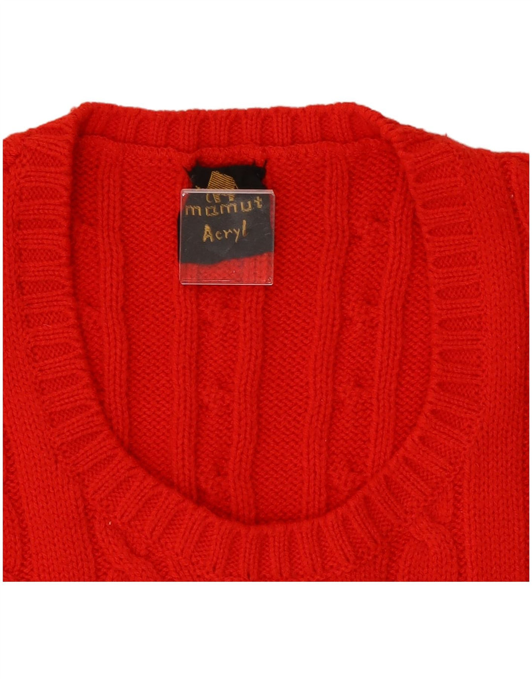 ВИНТАЖНЫЙ женский укороченный жилет безрукавка UK 8, маленький красный полиакрил