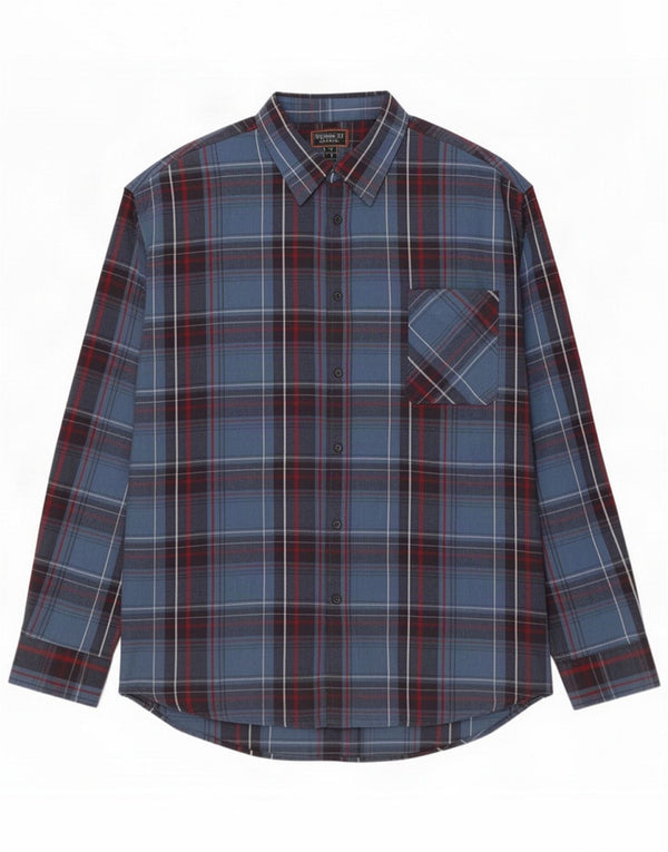Atlas For Men Мужская фланелевая рубашка 4XL, синяя клетка, хлопок