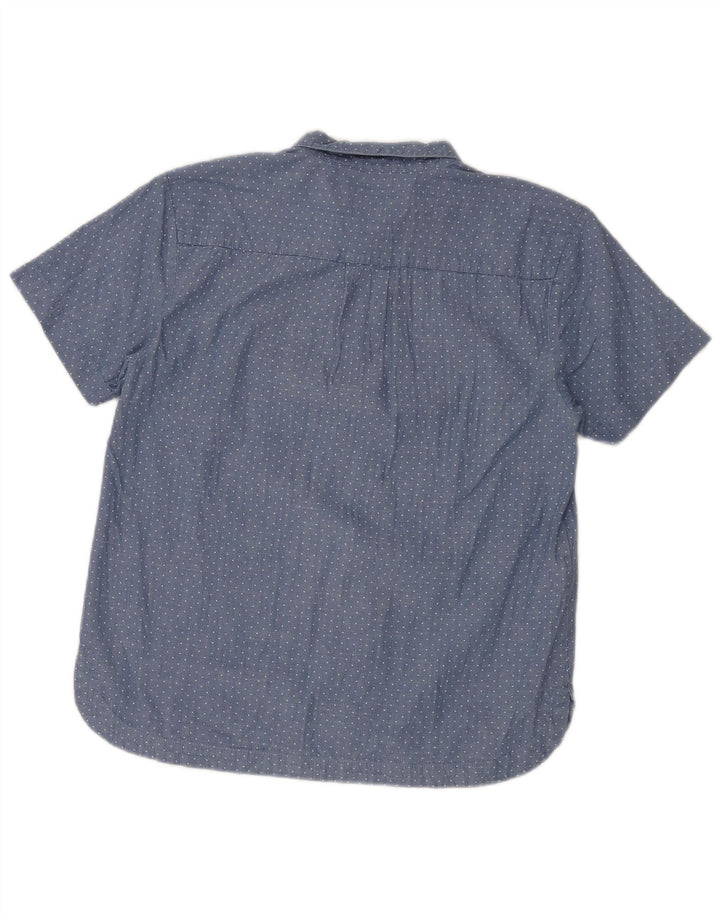 Женская рубашка-пуловер Dack's с коротким рукавом, Великобритания, 18 XL, хлопок в синие пятна