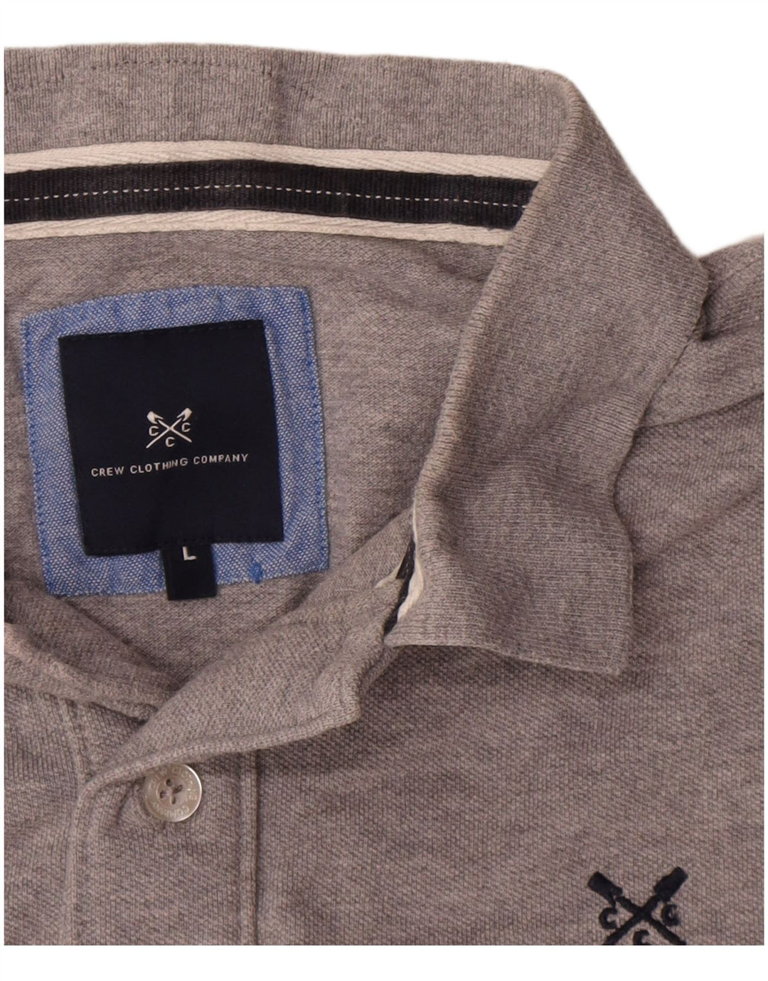 Мужская рубашка-поло Crew Clothing, большая серая хлопковая ткань