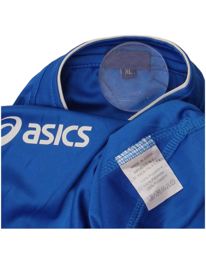 Мужская футболка Asics Top XL, синяя, полиэстер с цветными блоками