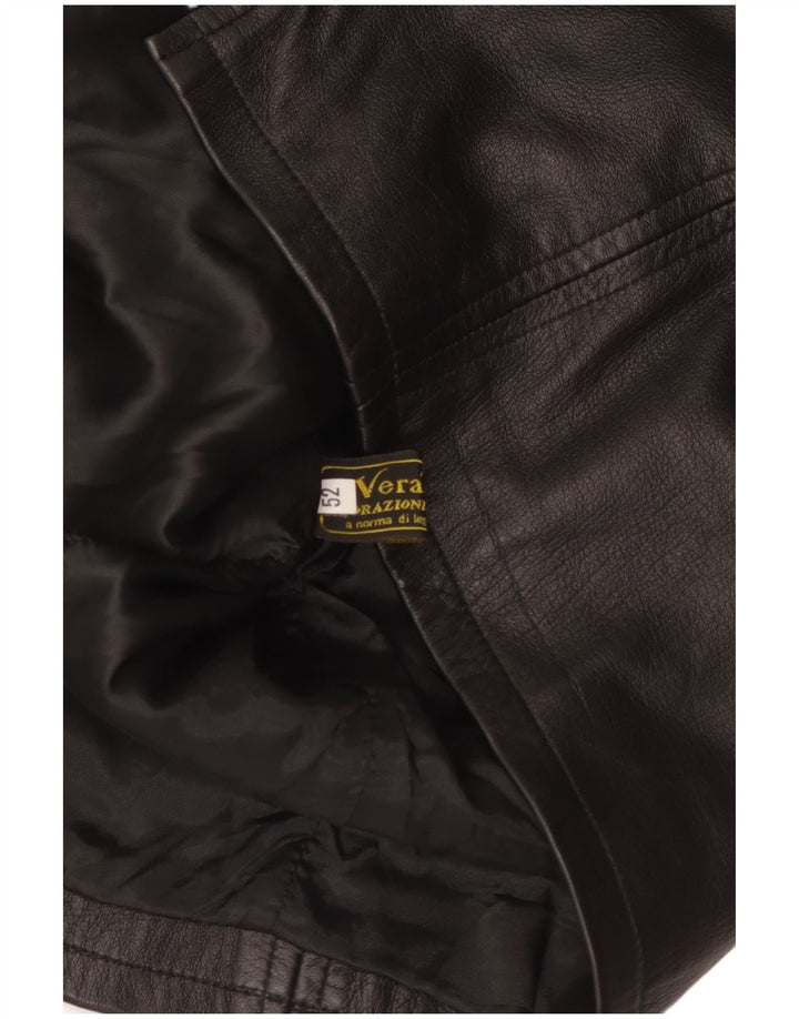 ВИНТАЖНАЯ женская кожаная куртка UK 18 XL, черная