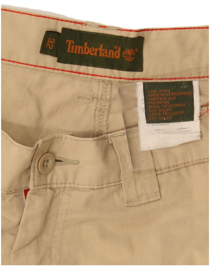 TIMBERLAND Mens Cargo Shorts W32 Medium Beige Cotton